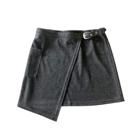 Miss K ✦ Collegiate Asymmetrical Gray Skirt (size 14) - Picture 1 of 5